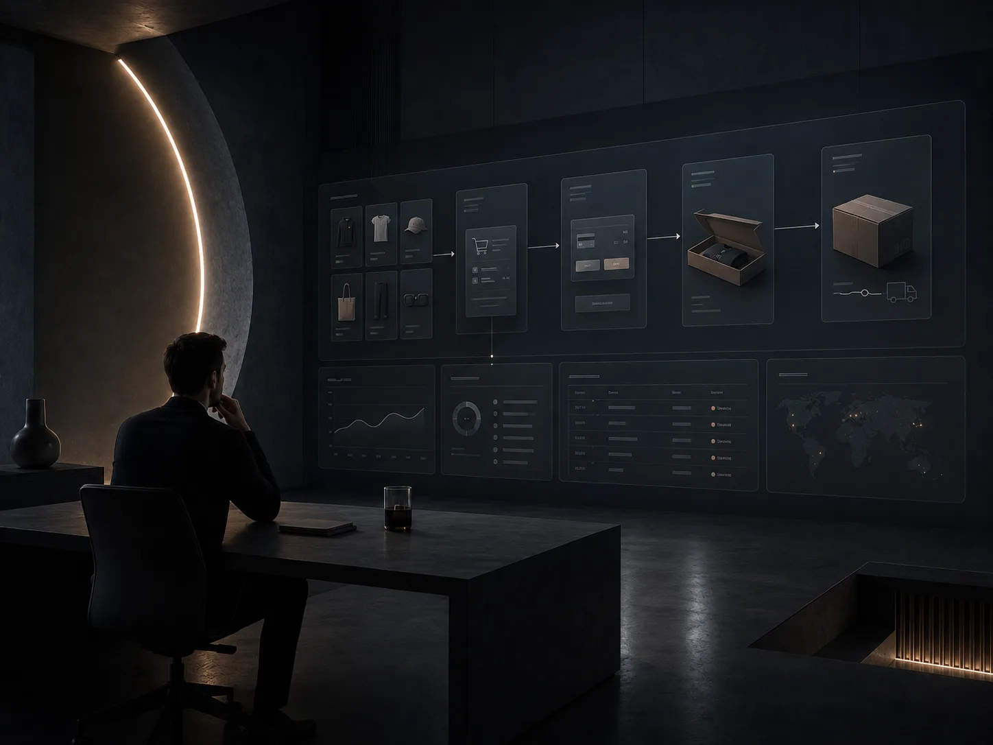 Tunnel de commande d’une boutique en ligne, du panier à l’expédition, avec ses tableaux de suivi