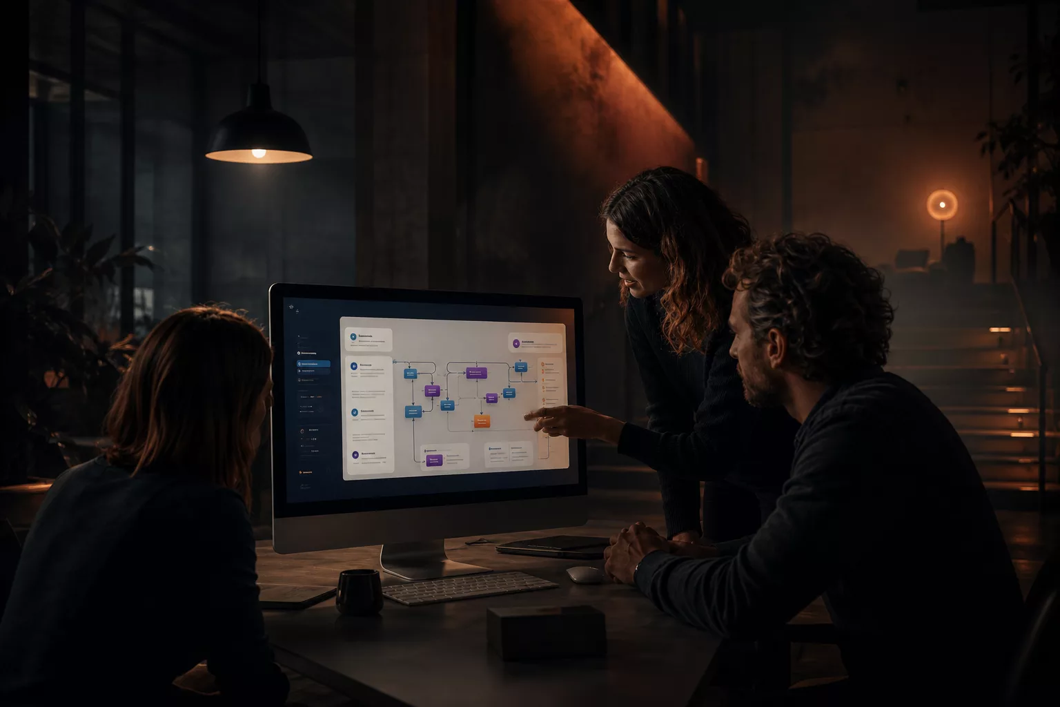 Équipe concevant un workflow pour automatiser les processus métier d’une TPE-PME