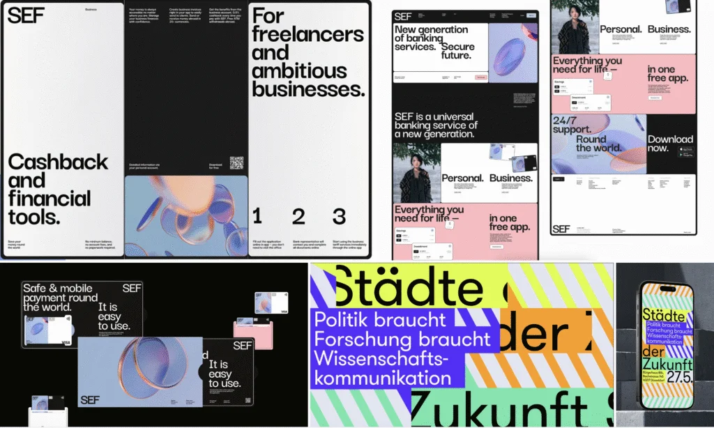 Exemples de typographies expressives et systèmes modulaire-variables